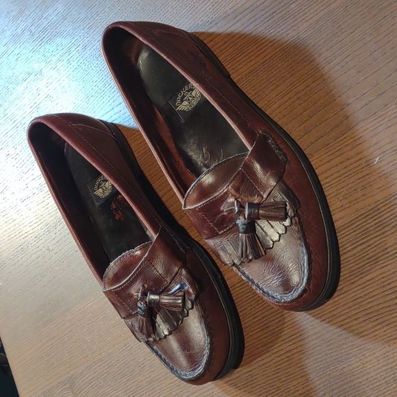 Men's Dockers brown leather kilty tassel loafers, sz 10M #90-7060, bus/casual - Picture 4 of 13